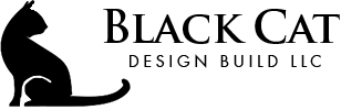 Official Black Cat Design Build LLC logo featuring a black cat silhouette beside the company name.